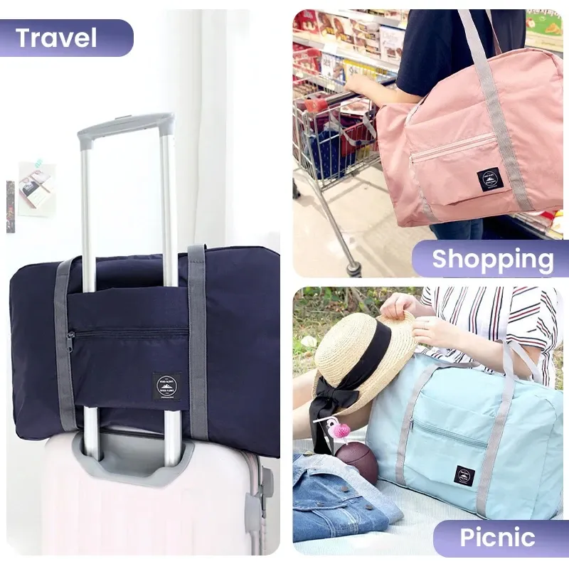 Foldable Travel Duffel Bag - Lightweight Large Capacity Carry-On for Women & Girls, Perfect for Airlines, Weekends, Gym, and Overnight Trips thumbnail 6