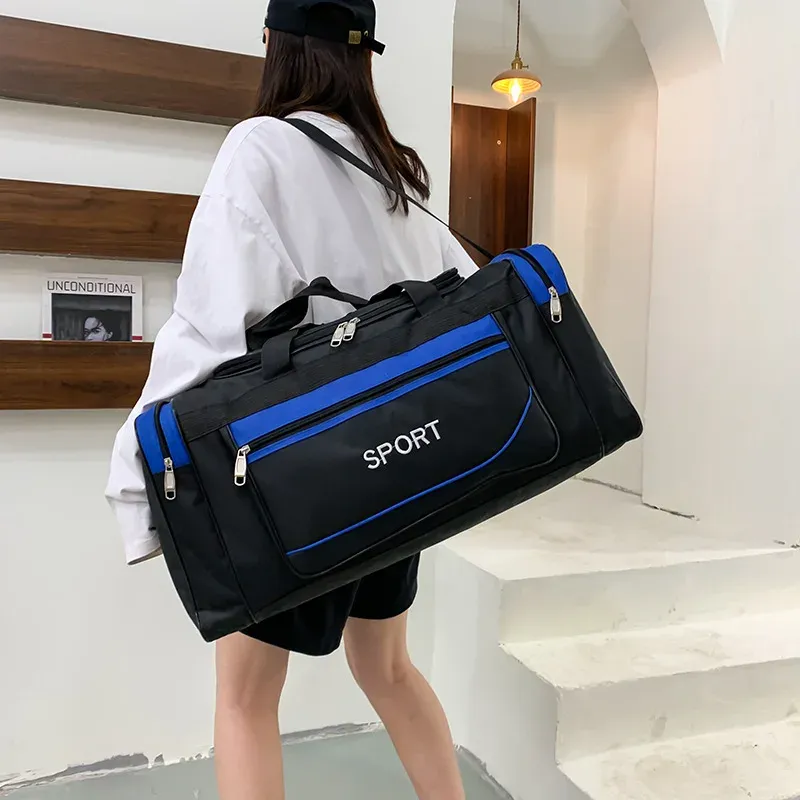 Large Capacity Travel Duffel Bag for Men - Waterproof Nylon Weekender Gym Sport Holdall with Pouch, 60x22x28cm Overnight Luggage showcase 9