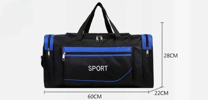 Large Capacity Travel Duffel Bag for Men - Waterproof Nylon Weekender Gym Sport Holdall with Pouch, 60x22x28cm Overnight Luggage showcase 1