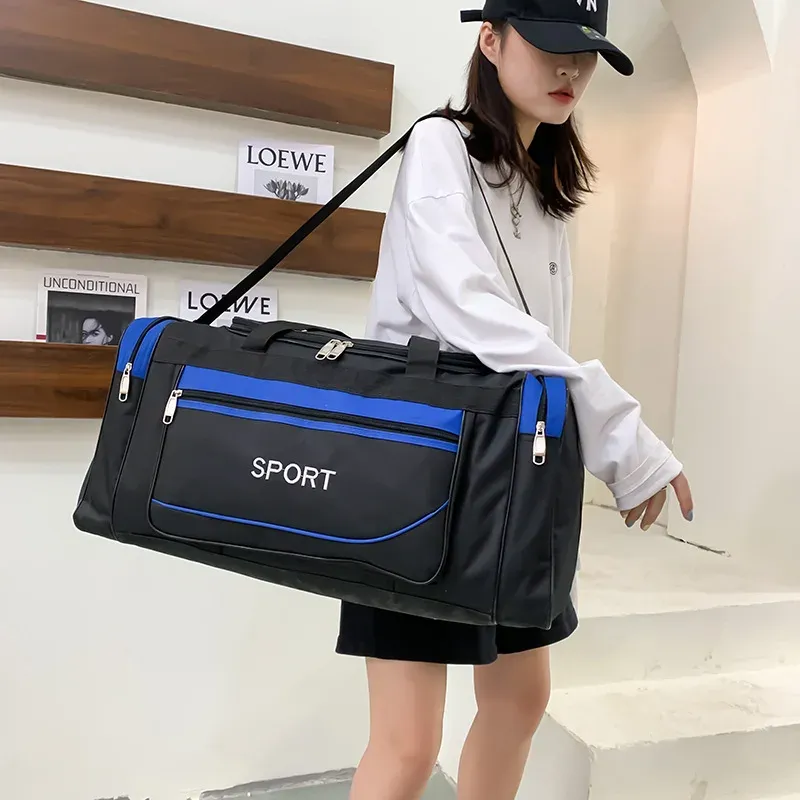 Large Capacity Travel Duffel Bag for Men - Waterproof Nylon Weekender Gym Sport Holdall with Pouch, 60x22x28cm Overnight Luggage showcase 10