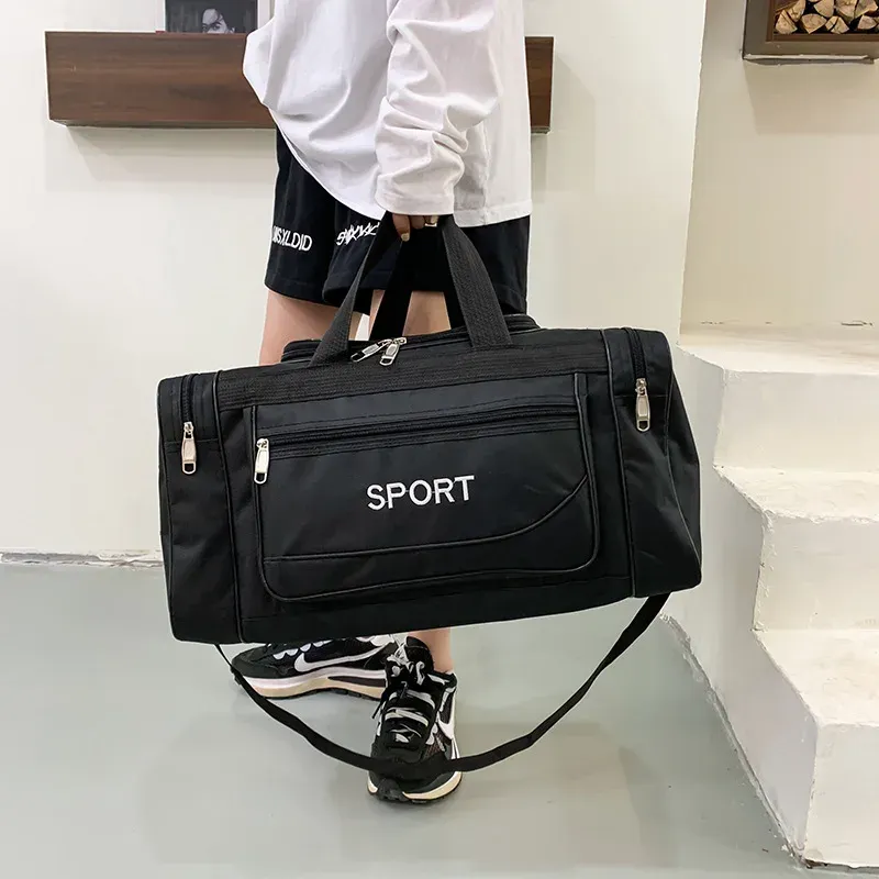 Large Capacity Travel Duffel Bag for Men - Waterproof Nylon Weekender Gym Sport Holdall with Pouch, 60x22x28cm Overnight Luggage showcase 5