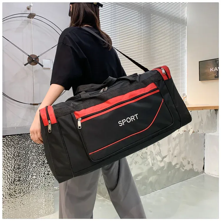 Large Capacity Travel Duffel Bag for Men - Waterproof Nylon Weekender Gym Sport Holdall with Pouch, 60x22x28cm Overnight Luggage showcase 16