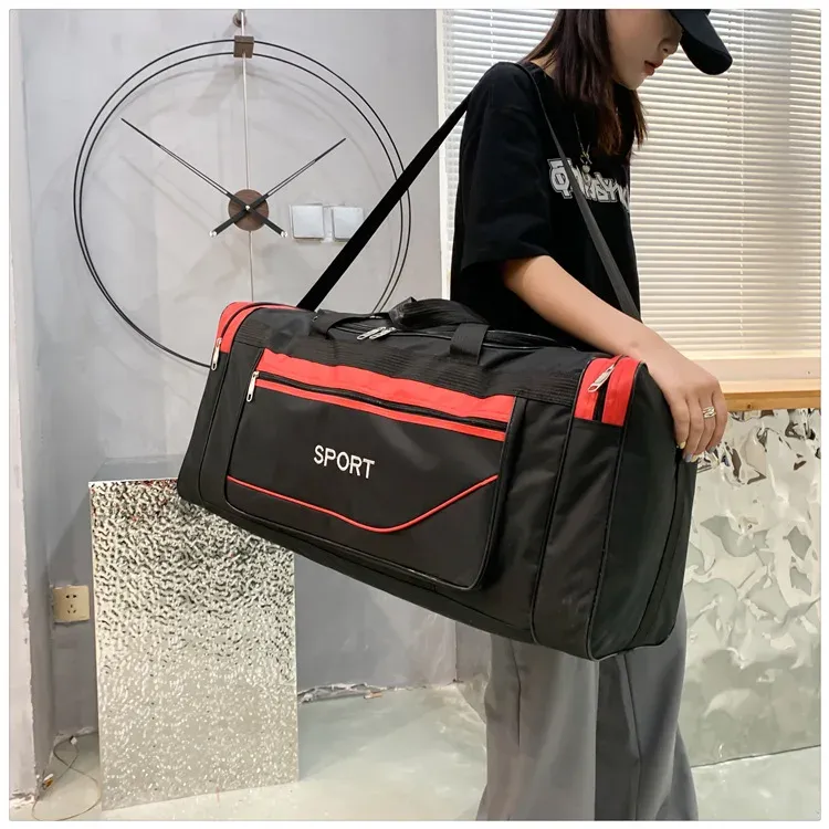 Large Capacity Travel Duffel Bag for Men - Waterproof Nylon Weekender Gym Sport Holdall with Pouch, 60x22x28cm Overnight Luggage showcase 17