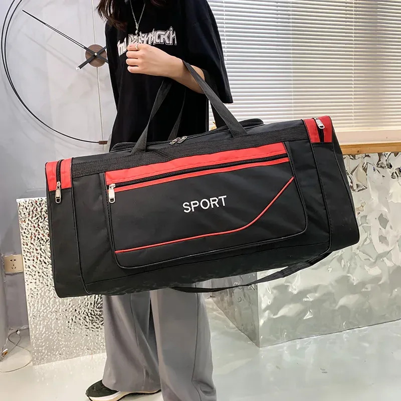 Large Capacity Travel Duffel Bag for Men - Waterproof Nylon Weekender Gym Sport Holdall with Pouch, 60x22x28cm Overnight Luggage showcase 11