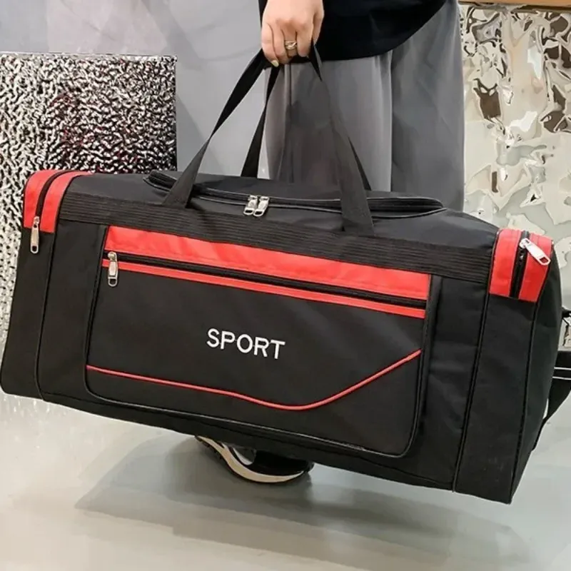 Large Capacity Travel Duffel Bag for Men - Waterproof Nylon Weekender Gym Sport Holdall with Pouch, 60x22x28cm Overnight Luggage thumbnail 2