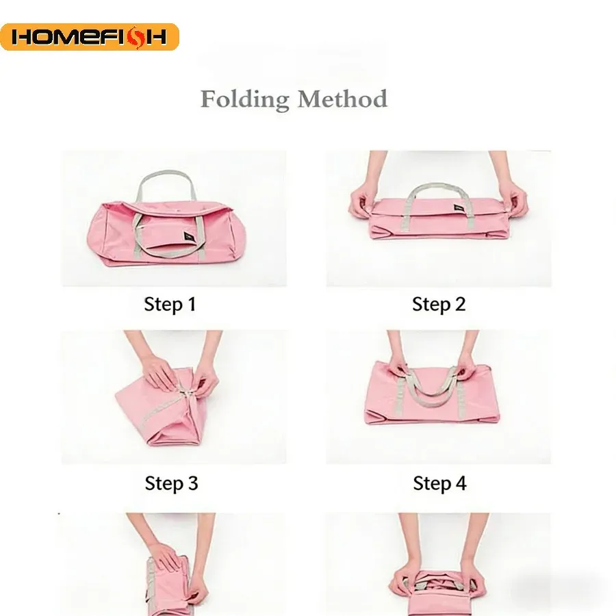 HOMEFISH Foldable Travel Duffel Bag - Lightweight Large Capacity Carry-On for Women, Perfect for Sports, Weekend Trips, and Overnight Stays showcase 6