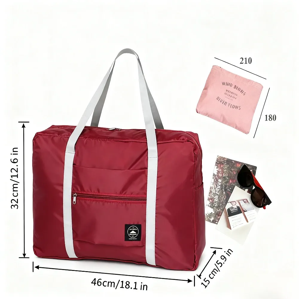 Foldable Travel Duffel Bag for Women & Girls - Lightweight Large Capacity Carry-On Sports Weekend Overnight Trip Bag thumbnail 2