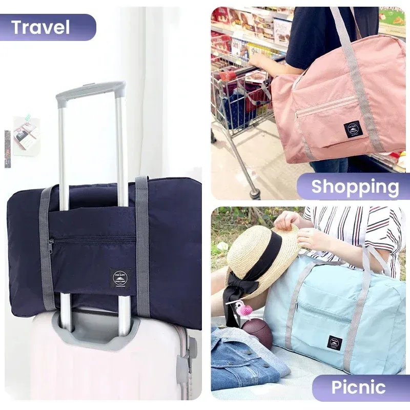 Foldable Travel Duffel Bag for Women & Girls - Lightweight Large Capacity Carry-On Sports Weekend Overnight Trip Bag thumbnail 4