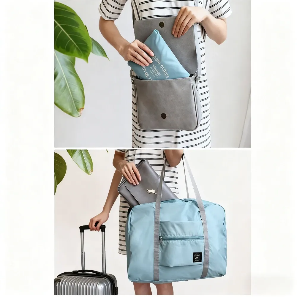 Foldable Travel Duffel Bag for Women & Girls - Lightweight Large Capacity Carry-On Sports Weekend Overnight Trip Bag thumbnail 3
