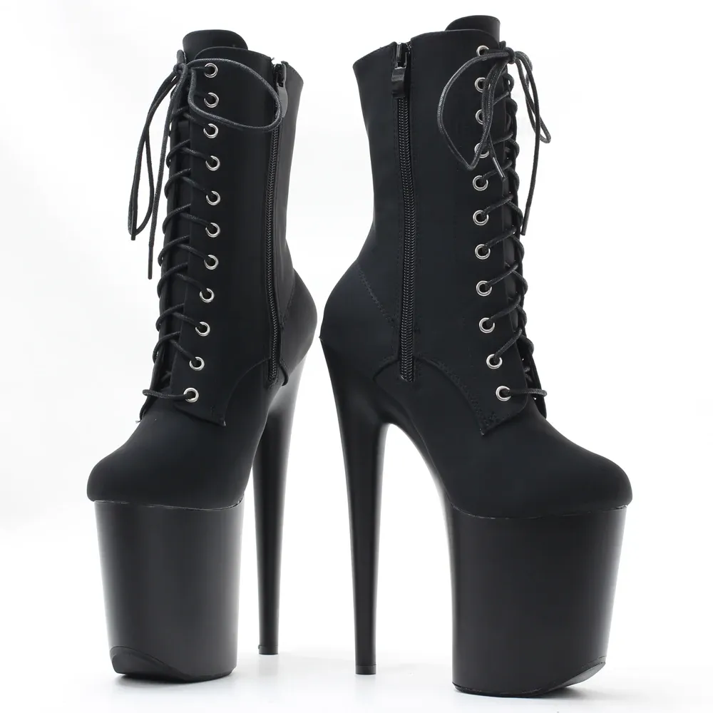 Women's 8-Inch Platform Lace-Up Ankle Boots for Pole Dancing & Stripper Heels - Custom Fit Available thumbnail 2