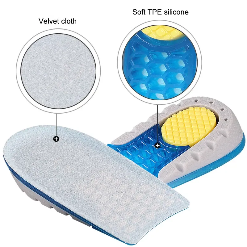 Height Increase Insoles for Men & Women - TPE Silicone Gel Invisible Heel Lifts (1-3cm) for Sports & Casual Shoes, Comfortable & Shock Absorbing thumbnail 4