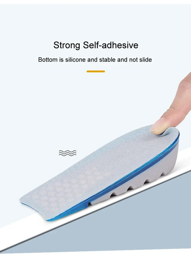 Height Increase Insoles for Men & Women - TPE Silicone Gel Invisible Heel Lifts (1-3cm) for Sports & Casual Shoes, Comfortable & Shock Absorbing showcase 6