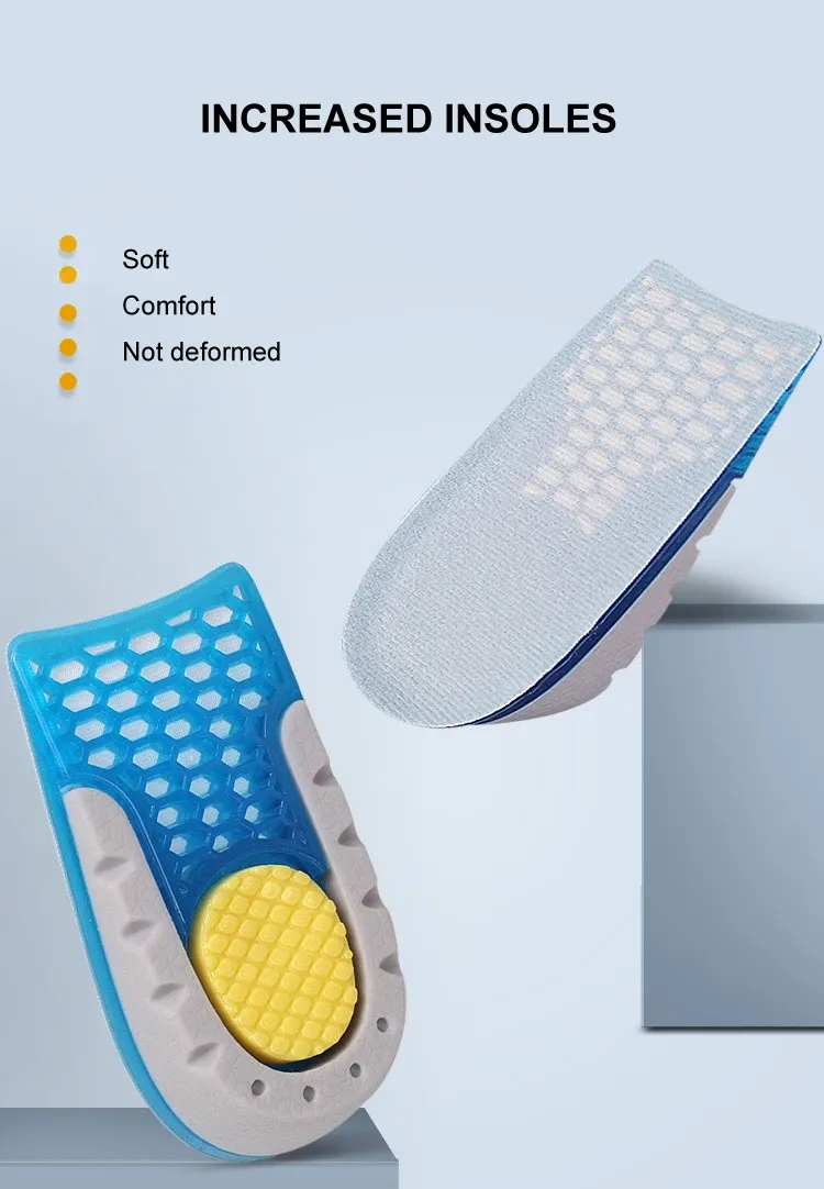 Height Increase Insoles for Men & Women - TPE Silicone Gel Invisible Heel Lifts (1-3cm) for Sports & Casual Shoes, Comfortable & Shock Absorbing showcase 1