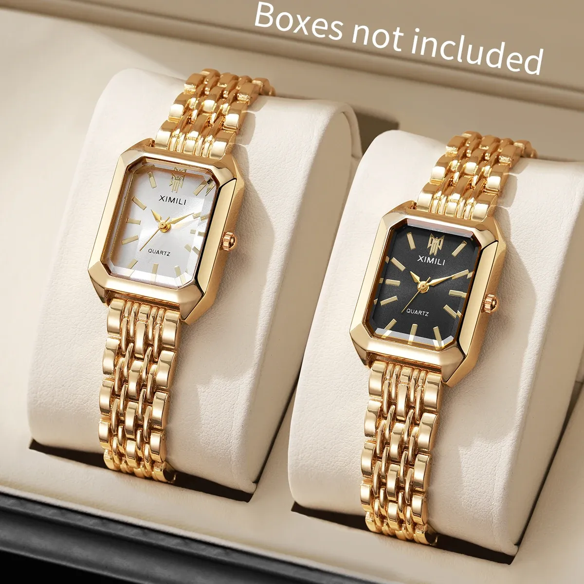 Elegant Rectangle Women's Quartz Watch - Luxury Stainless Steel Band Ladies Dress Wristwatch, Fashionable Design, Accurate Timekeeping, CE Certified showcase 3