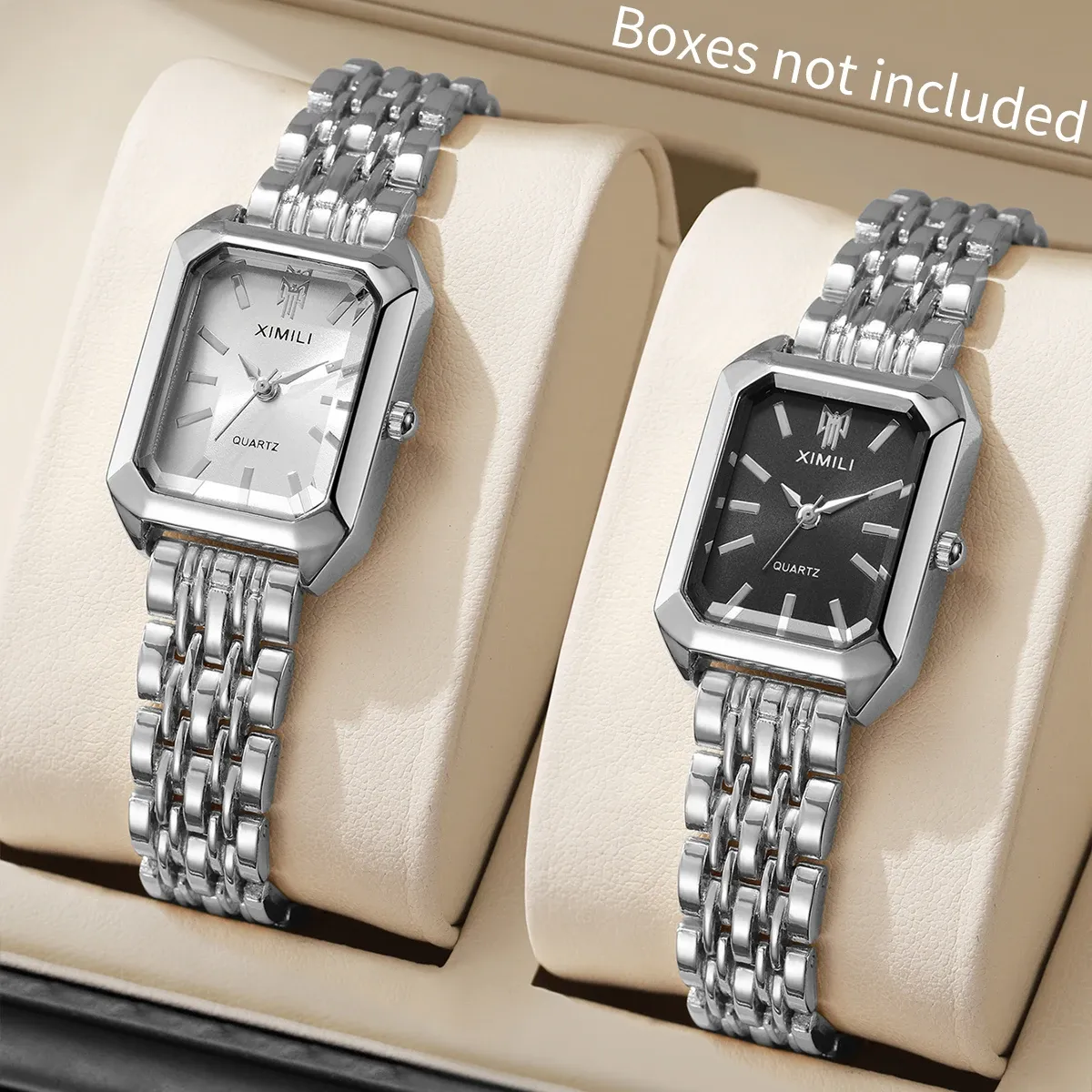 Elegant Rectangle Women's Quartz Watch - Luxury Stainless Steel Band Ladies Dress Wristwatch, Fashionable Design, Accurate Timekeeping, CE Certified showcase 5