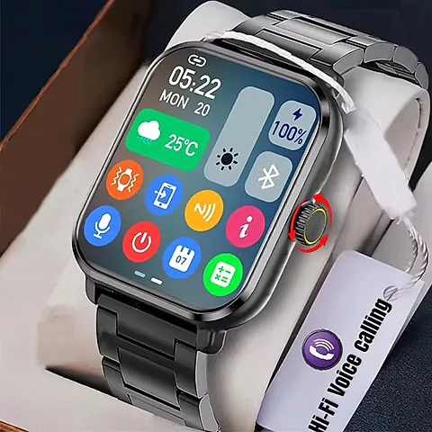 1.83" HD Smart Watch for Android & iOS - Bluetooth Call, Fitness Tracker, Heart Rate, Blood Pressure Monitor, Music Control - Stylish Alloy Case for Men & Women