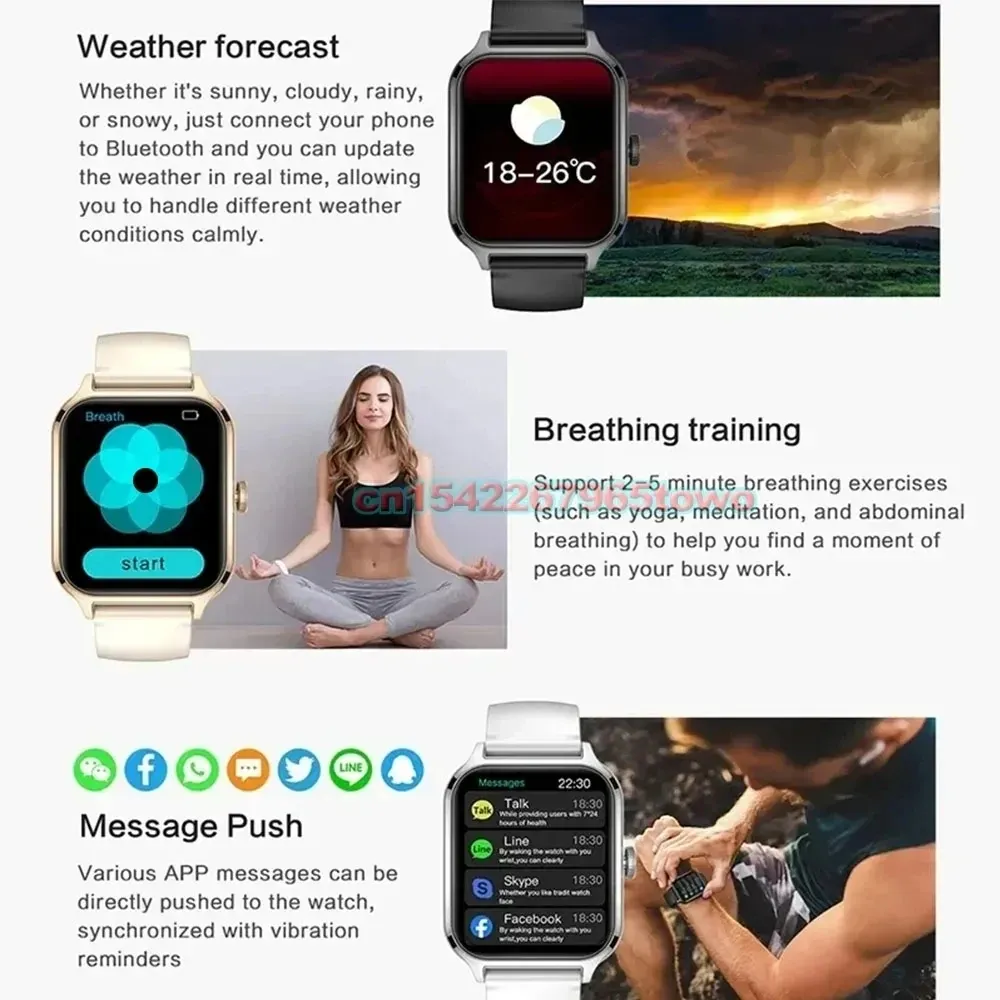 1.83" HD Smart Watch for Android & iOS - Bluetooth Call, Fitness Tracker, Heart Rate, Blood Pressure Monitor, Music Control - Stylish Alloy Case for Men & Women thumbnail 6