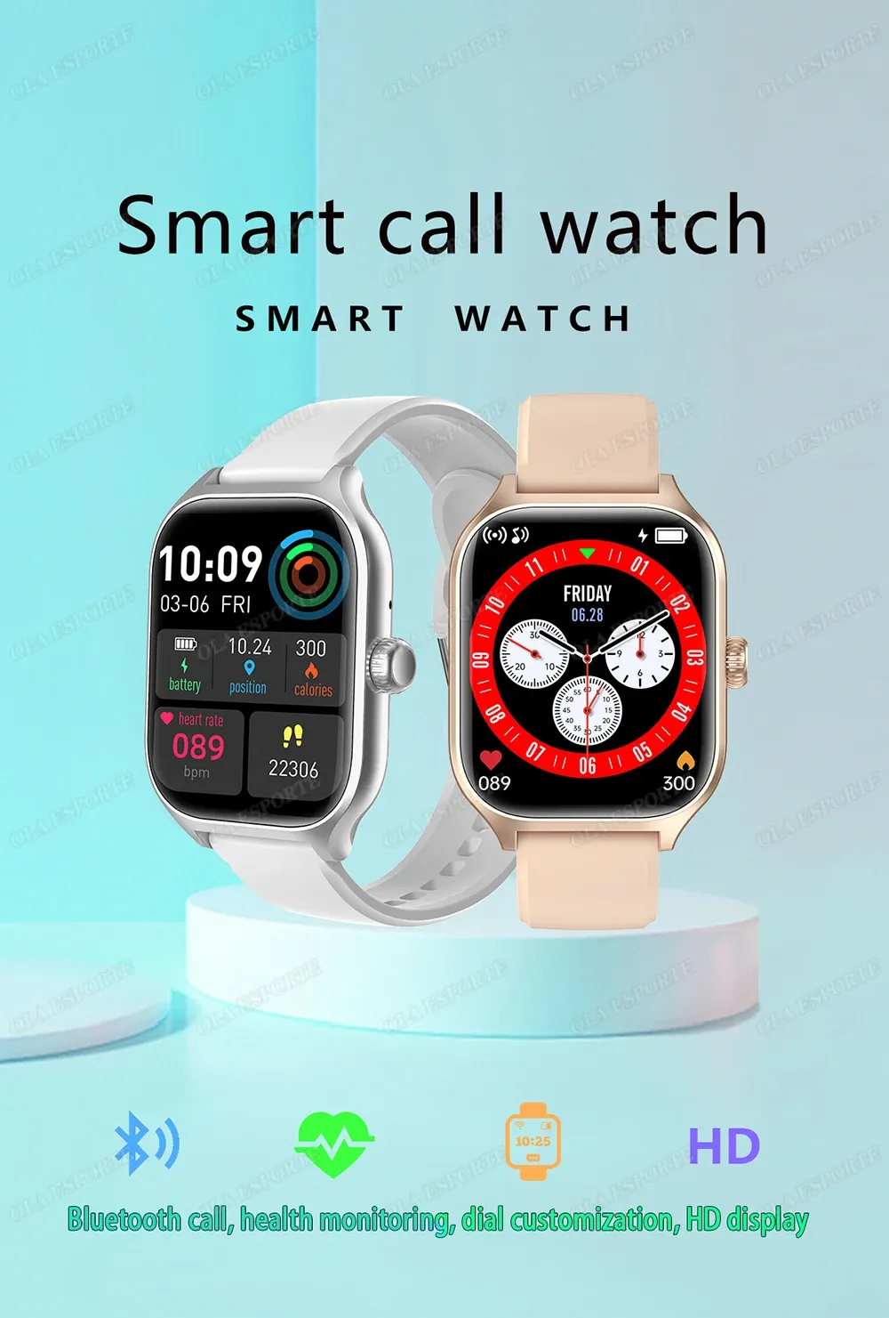 1.83" HD Smart Watch for Android & iOS - Bluetooth Call, Fitness Tracker, Heart Rate, Blood Pressure Monitor, Music Control - Stylish Alloy Case for Men & Women showcase 1