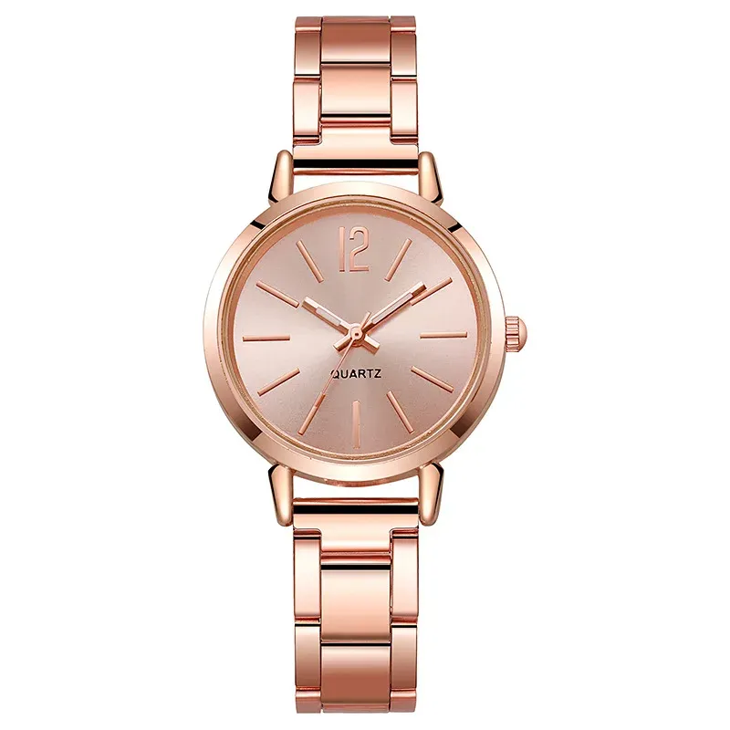 Luxury Women's Fashion Gold Bracelet Quartz Watch Set - Simple Dial Hollow Strap, Ideal for Students and Ladies, Elegant Casual Wristwatch showcase 11