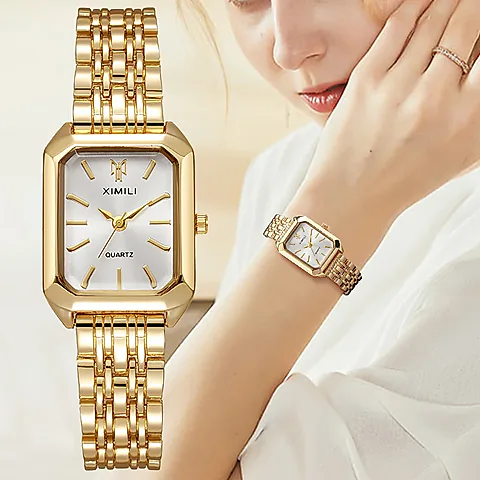 Luxury Rectangle Women's Fashion Watch - Stainless Steel Band, Quartz Movement, Elegant Ladies Dress Clock, Perfect Gift for Girls