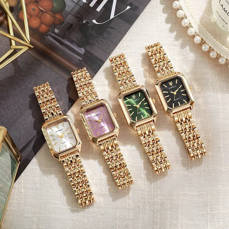 Luxury Rectangle Women's Fashion Watch - Stainless Steel Band, Quartz Movement, Elegant Ladies Dress Clock, Perfect Gift for Girls thumbnail 2