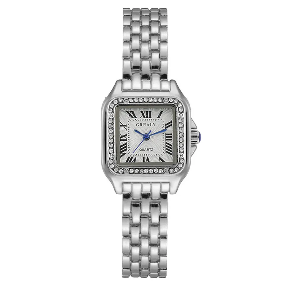 Luxury Rhinestone Women's Fashion Square Quartz Watch - Elegant Ladies Clock with Alloy Band, CE Certified for Daily Wear showcase 7