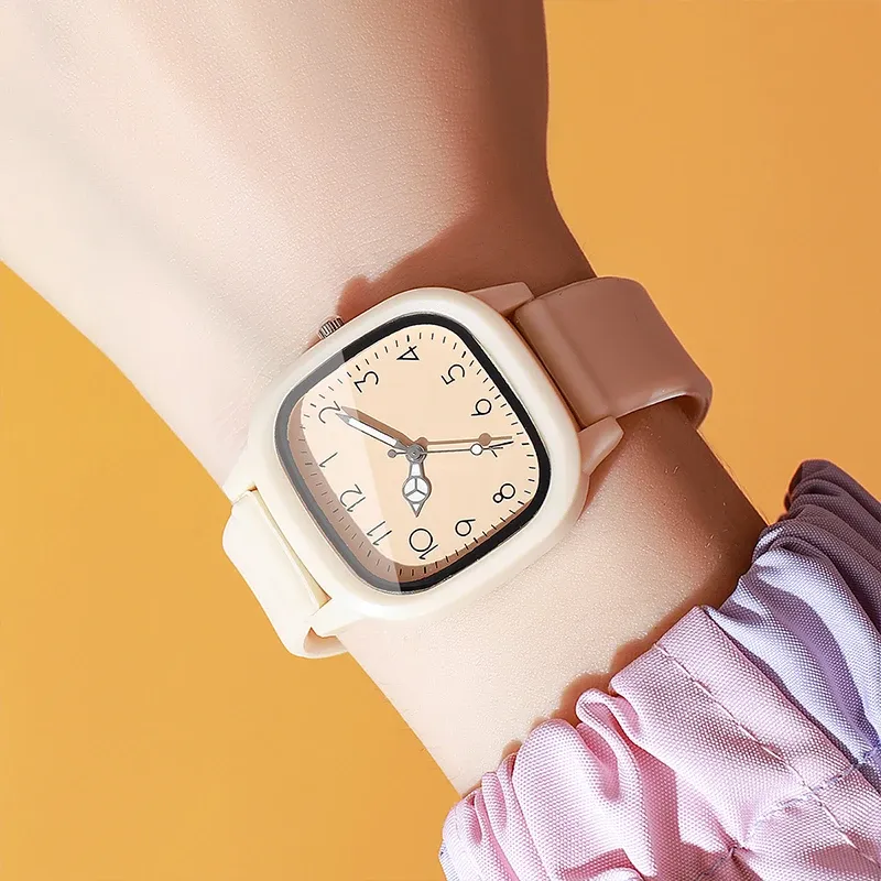 Fashionable Women's Quartz Watch with Casual Silicone Band - Stylish Ladies Wristwatch for Girls, CE Certified, Water Resistant thumbnail 3