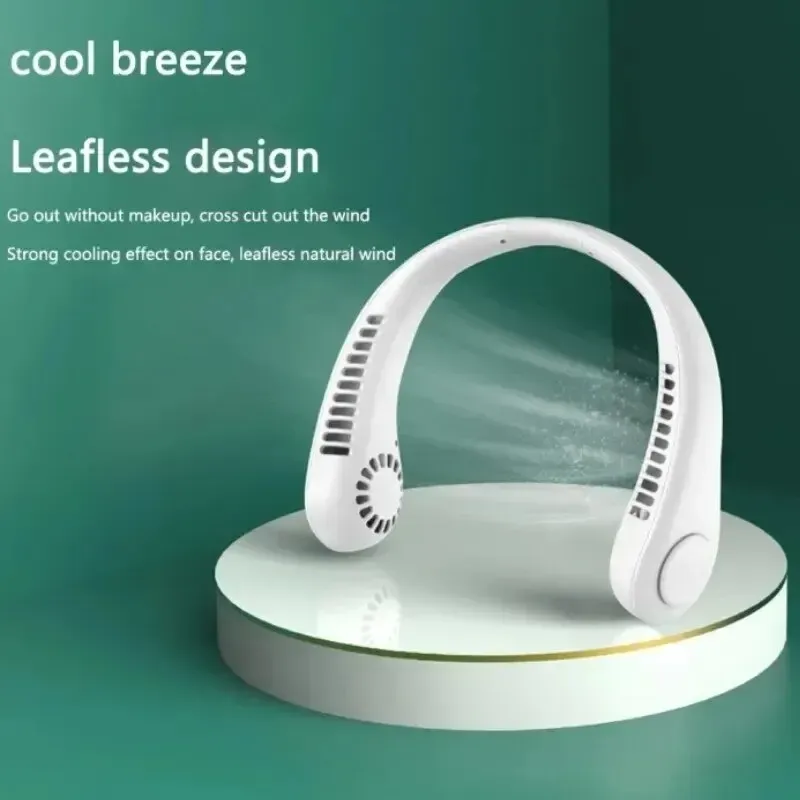 2025 Long-Lasting Portable Bladeless Neck Fan - Rechargeable Mini Air Cooler with 3 Speeds for Summer Sports & Outdoor Use thumbnail 4
