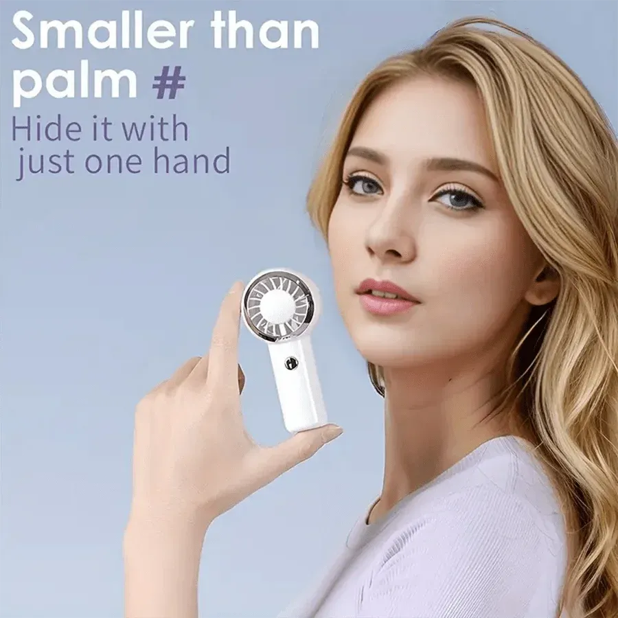 2025 New Ultralight 60G Mini Portable Handheld Fan, Rechargeable Air Cooler for Travel & Shopping, Pocket-Sized Cooling Device