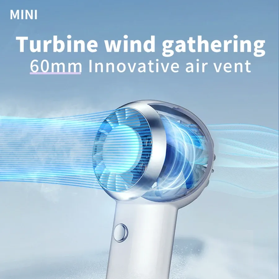 2025 New Ultralight 60G Mini Portable Handheld Fan, Rechargeable Air Cooler for Travel & Shopping, Pocket-Sized Cooling Device showcase 6