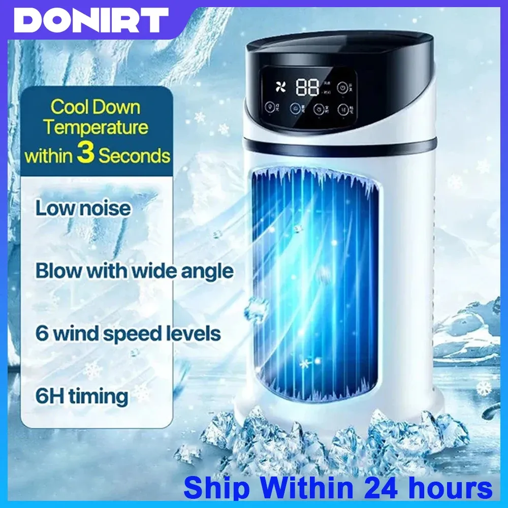 Portable USB Mini Air Conditioner Fan Cooler Humidifier - Compact Desktop Cooling for Home & Office