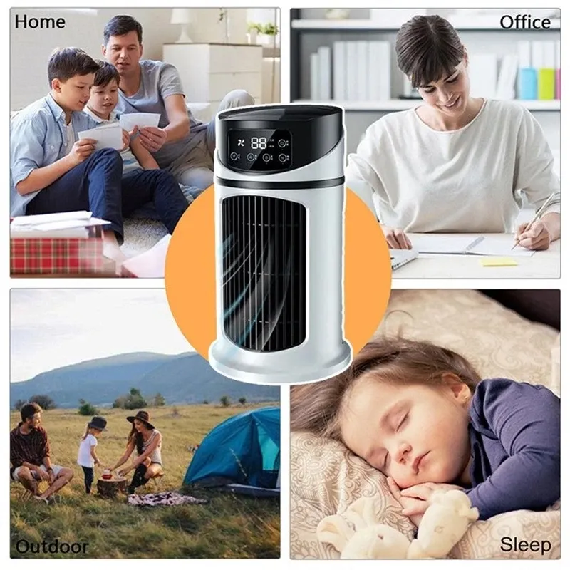 Portable USB Mini Air Conditioner Fan Cooler Humidifier - Compact Desktop Cooling for Home & Office thumbnail 5