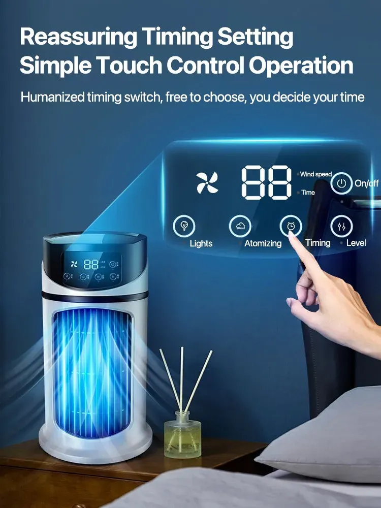 Portable USB Mini Air Conditioner Fan Cooler Humidifier - Compact Desktop Cooling for Home & Office showcase 6