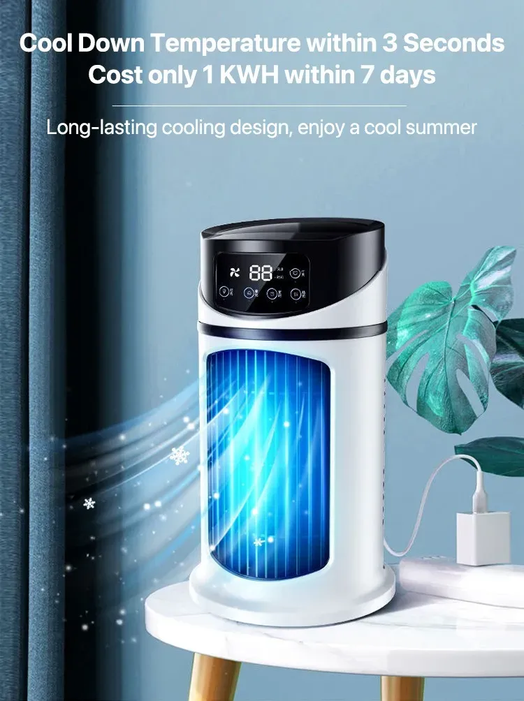 Portable USB Mini Air Conditioner Fan Cooler Humidifier - Compact Desktop Cooling for Home & Office showcase 3