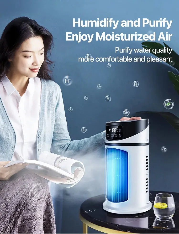 Portable USB Mini Air Conditioner Fan Cooler Humidifier - Compact Desktop Cooling for Home & Office showcase 7