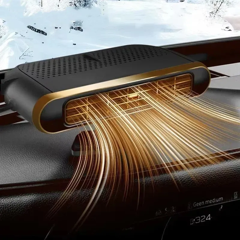 12V Portable Electric Car Heater & Air Cooler Fan - 200W Demister Defroster for Windshield Defogging & Drying thumbnail 2