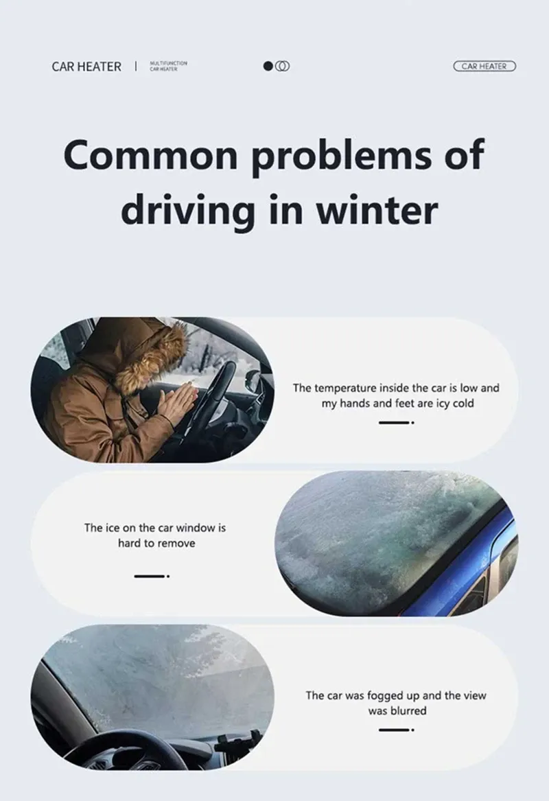 12V Portable Electric Car Heater & Air Cooler Fan - 200W Demister Defroster for Windshield Defogging & Drying showcase 2