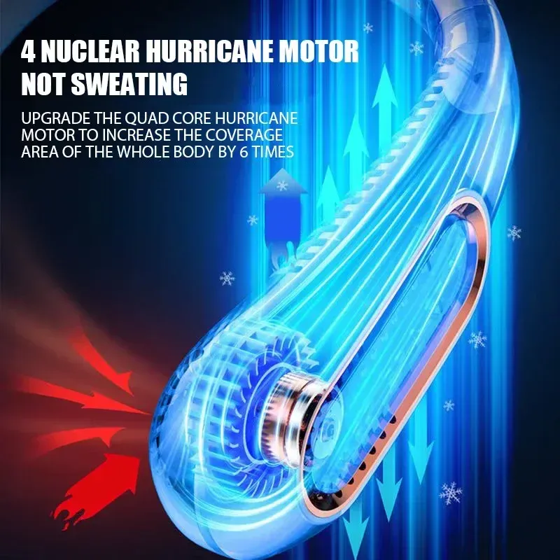 Portable Bladeless Neck Fan with Digital Display, USB Rechargeable Mini Air Cooler, Hands-Free Personal Fan for Outdoor Travel showcase 9
