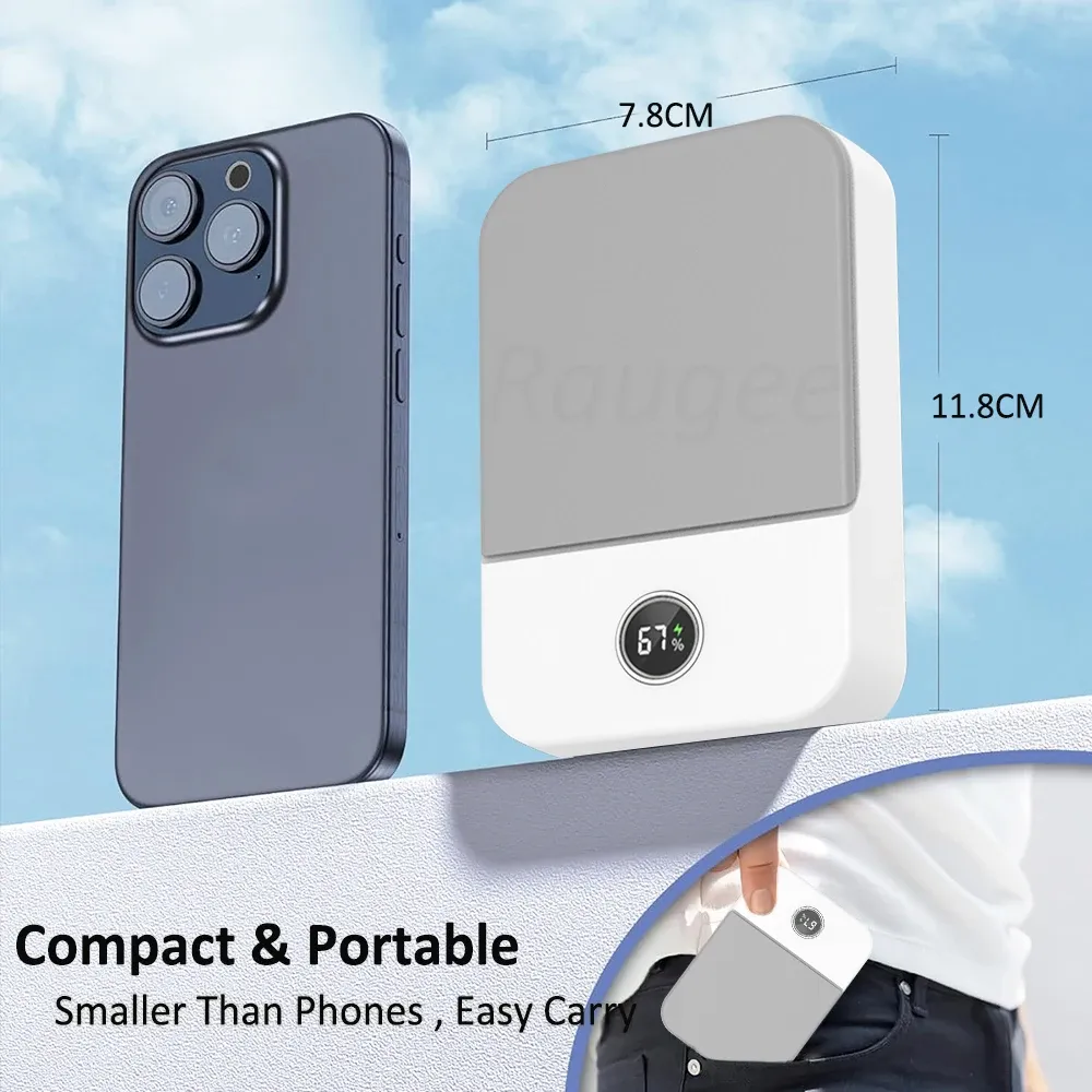 Portable Waist Fan with Neck Strap, 3-Speed Bladeless Mini Air Cooler, 2000mAh Rechargeable USB-C Fan with LED Display for Outdoor Travel Summer Cooling thumbnail 6
