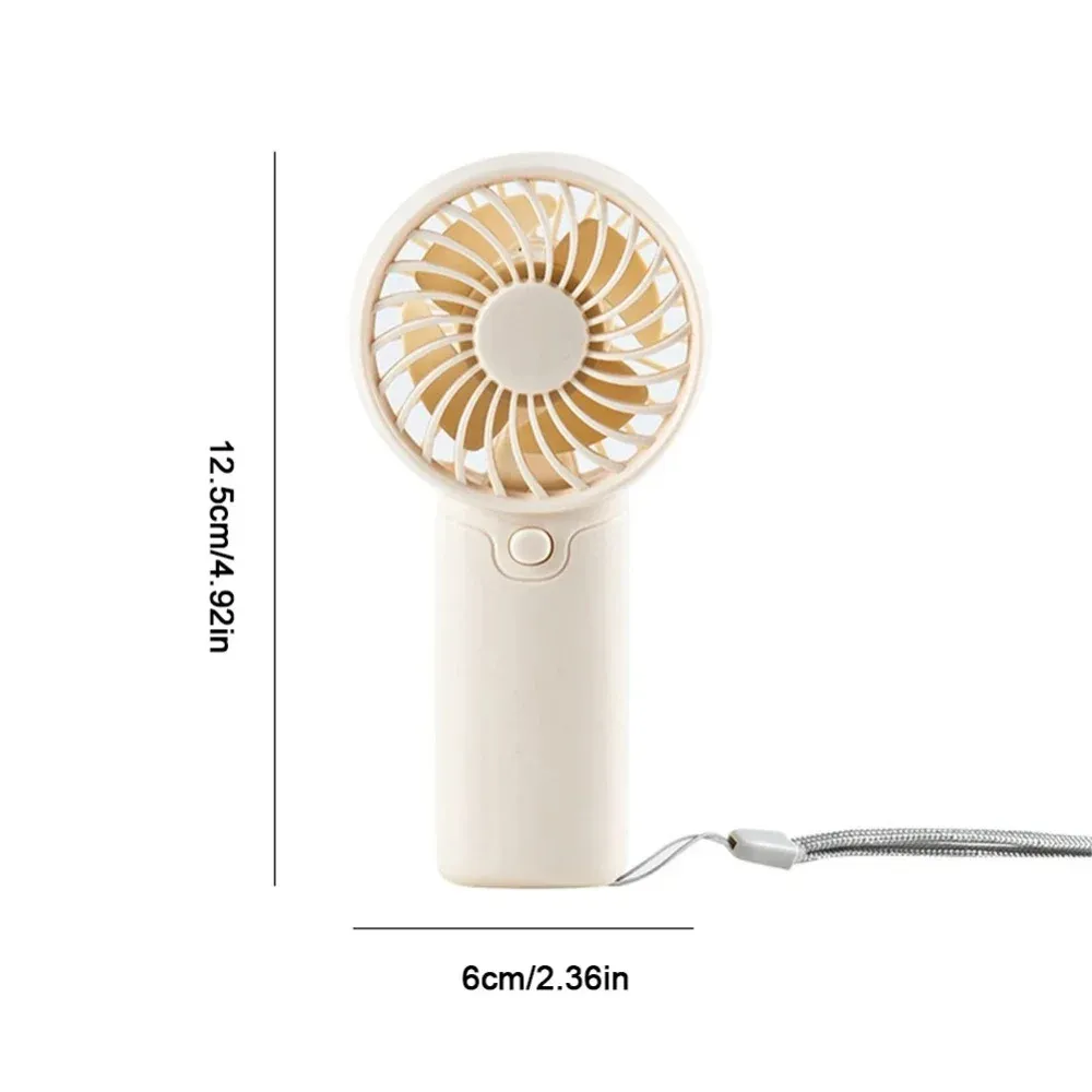 Portable Mini Handheld Fan with Lanyard - Lightweight, Adjustable, Cute Outdoor Air Cooler for Students & Travel - Pink, Beige, Blue, Green thumbnail 6