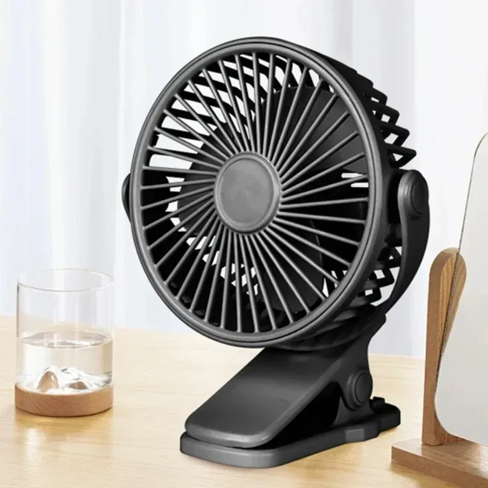 Portable USB Rechargeable Mini Desk Fan with Clip-on Design, Night Light Air Cooler for Home, Office, Outdoor Use - Compact & Versatile Cooling Solution showcase 1