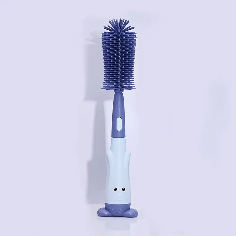 3-Piece Baby Bottle Brush Set: Food-Grade Silicone Long Handle, Nipple Brush & Sponge Straw Cleaner for Bottles, Cups, and Accessories thumbnail 2