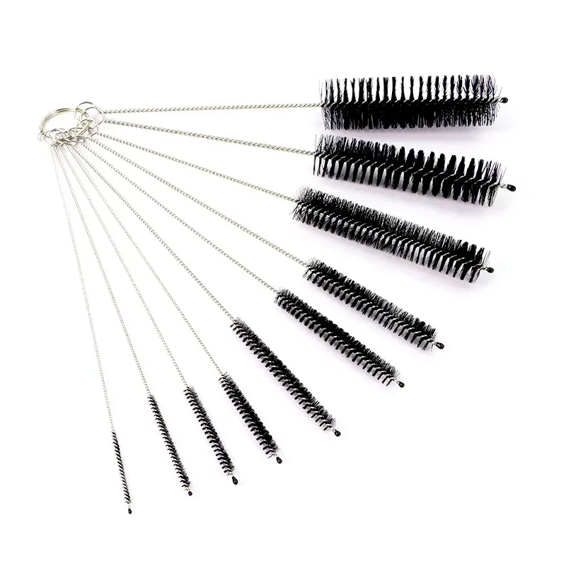 10-Piece Stainless Steel Soft Hair Brush Set for Pipettes, Test Tubes, and Baby Bottles - Versatile Household Cleaning Tools showcase 5
