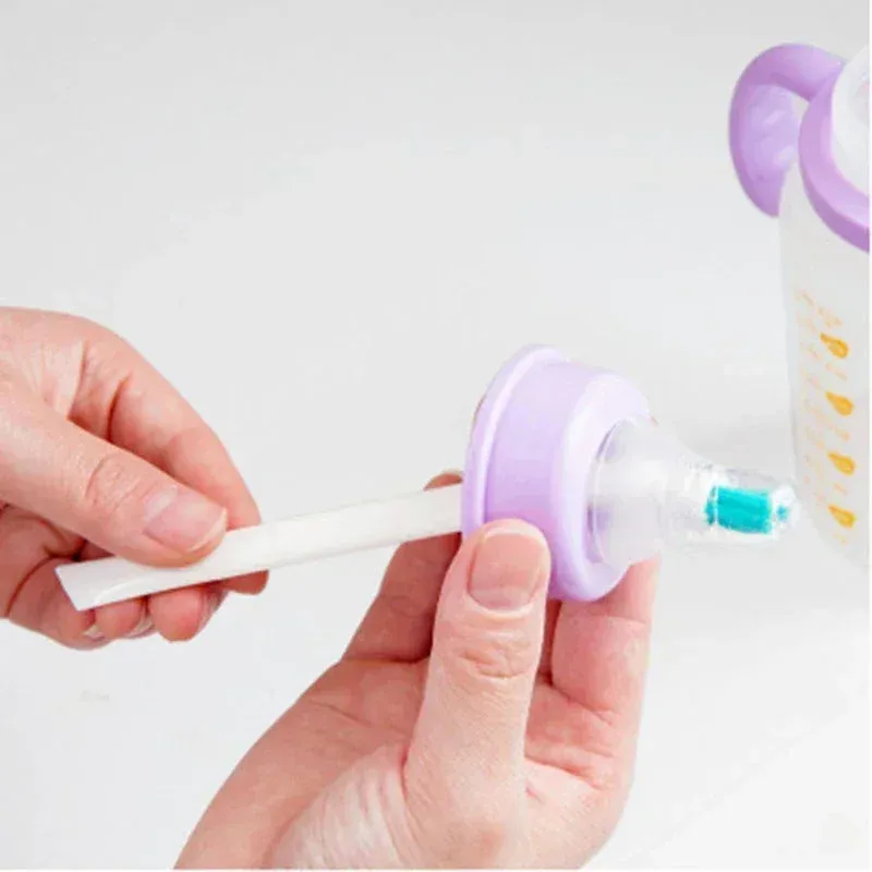 2pcs Cleaning Brush Set with Long Handle for Narrow Gaps - Ideal for Baby Bottles, Kitchen Sinks, and Household Cleaning - Durable ABS & Nylon Bristles showcase 4