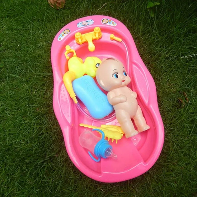 Realistic Baby Doll Bath Toy Set with Bathtub, Shower, Accessories, Soap, Duck, Bottle - Pretend Play for Kids showcase 5