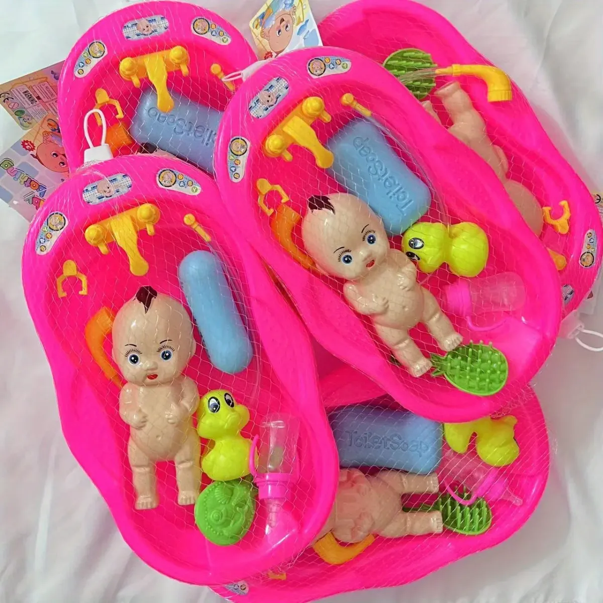 Realistic Baby Doll Bath Toy Set with Bathtub, Shower, Accessories, Soap, Duck, Bottle - Pretend Play for Kids showcase 7