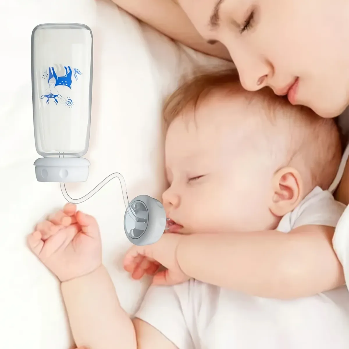 8oz/240ml PP Baby Bottle with Straw Brush - Hands-Free Feeding Set for Easy Mealtime for Infants showcase 3