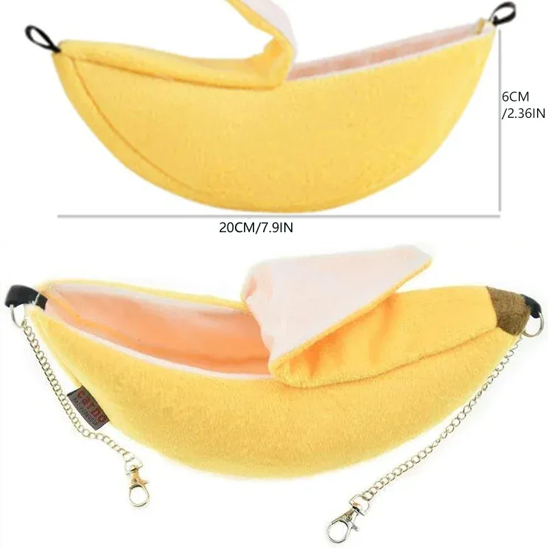 Cozy Banana Hammock Bed for Small Pets - Warm, Soft Cage Nest for Hamsters, Sugar Gliders, Mice, and Small Birds - Comfortable Pet Accessory thumbnail 4