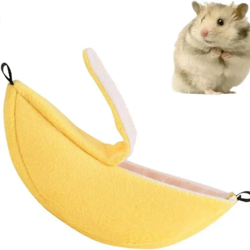 Cozy Banana Hammock Bed for Small Pets - Warm, Soft Cage Nest for Hamsters, Sugar Gliders, Mice, and Small Birds - Comfortable Pet Accessory thumbnail 2