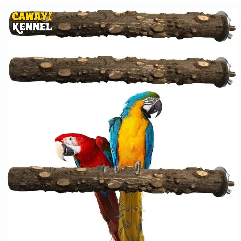 Durable Bird Perch Stand with Grinding Surface - Wooden Emery Claw & Beak Care Toy for Parrots & Cages - 10/15/20cm Sizes Available thumbnail 1